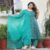 Green Floral Print Anarkali Pant With Dupatta
