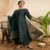 Raya Green Solid Cotton Straight Kurta with Palazzos & Dupatta (RC1021)